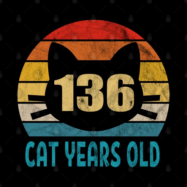 136 Cat Years Old Retro Style 30th Birthday Gift Cat Lovers by Blink_Imprints10