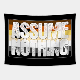 Assume Nothing Bear Pride Flag Tapestry