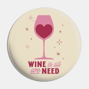Wine Lover I Love Wine Heart Pin