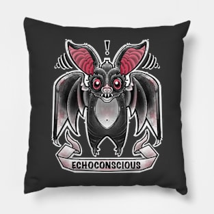 echo location wordplay, with a creepy cute bat feeling a bit echoconscious Pillow