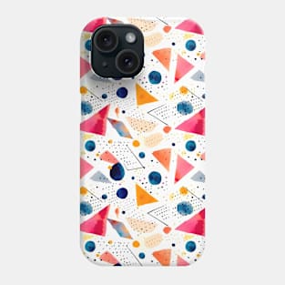 Geometric watercolor shapes Phone Case