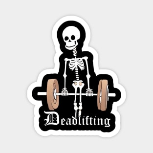 Skeleton Lifting Weights Funny Deadlifting Magnet