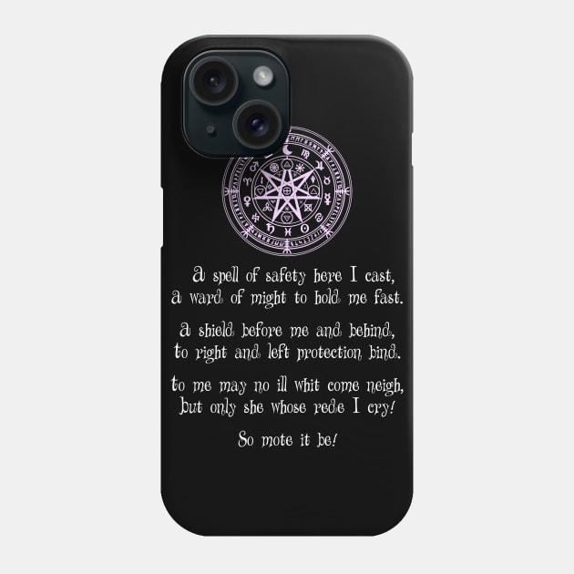 Wiccan Spell of Protection and Safety Phone Case by BeesEz