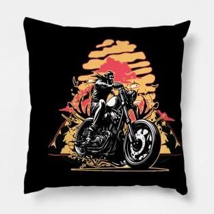 It's Time To Wake Up And Live  Motivational Inspirational Motorcycle Quotes Pillow