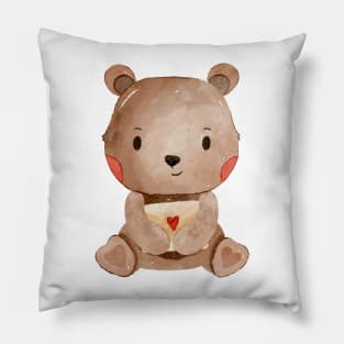 Cute Valentines Day Teddy Bear Pillow