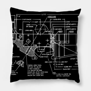 AR15 M16 Lower Receiver Section View Drawing Pillow