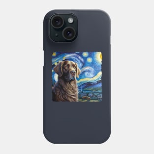 Starry Chesapeake Bay Retriever Dog Portrait - Pet Portrait Phone Case