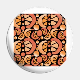 Orange Fruit Pattern on Black Pin