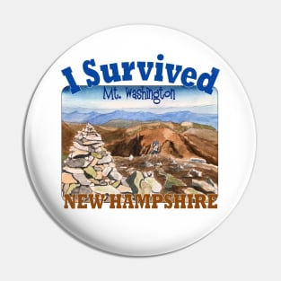 I Survived Mt. Washington, New Hampshire Pin