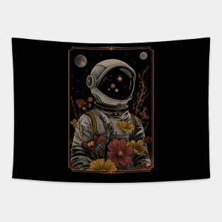 Astronaut And Flowers 2 Tapestry