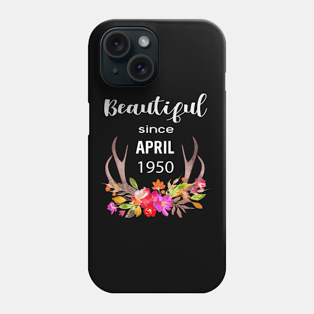 Deer Antler Elk Hunting Flower Horn Beautiful Since April 1950 Phone Case by familycuteycom