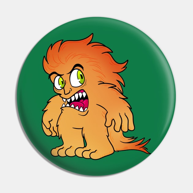 Fluffy Hair Monster Pin by Get A Klu Comics