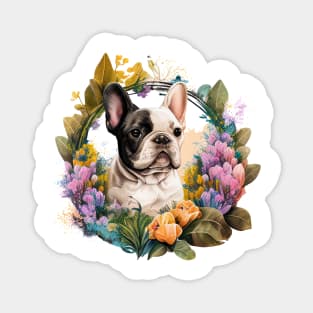 French Bulldog Floral Magnet