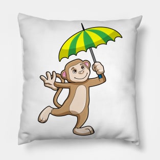 Monkey Rain Umbrella Pillow