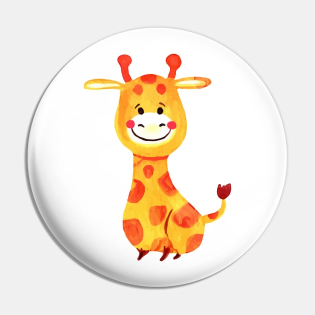 Giraffe body Watercolor Pin by Mako Design 