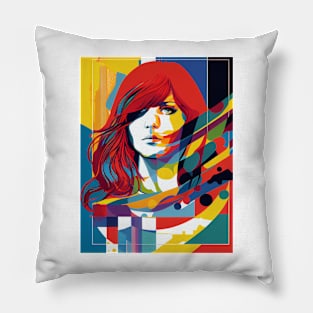 Modern woman in pop-art style Pillow