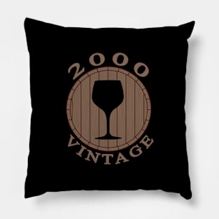 Vintage Wine Lover Birthday 2000 Pillow