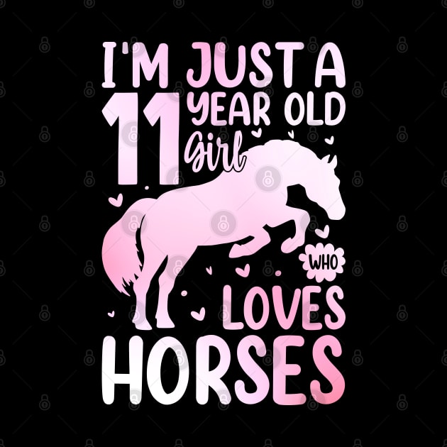 11th Birthday Horse Design for 11 Year Old Girls by Nostalgia Trip