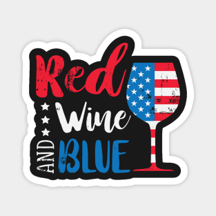 Red Wine And Blue Funny Wine Lovers Magnet