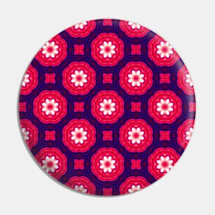 Berry Red Kaleidoscope Pattern Pin