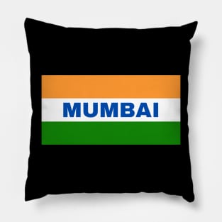 Mumbai City in Indian Flag Colors Pillow