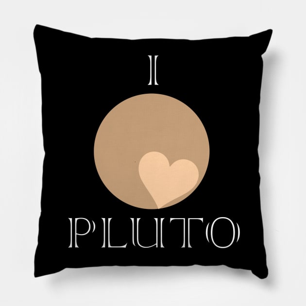 I heart Pluto Pillow by Basilisk