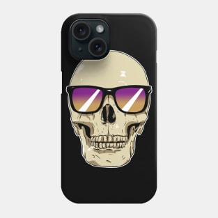 Skull Wearing Sunglasses Purple and Orange Lenses Phone Case