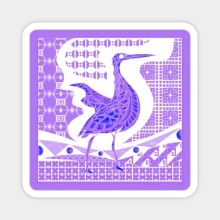 purple agami heron garza in ecopop talavera azulejo pattern in pop wallpaper Magnet