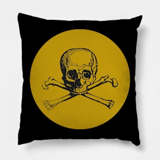 Skull and Crossbones Black and Gold Pillow