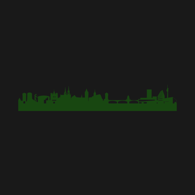 BASEL skyline in forest green by 44spaces