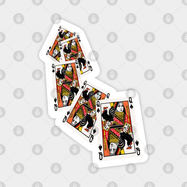 5 card Queen Of Spades Magnet by Vixen Games