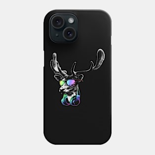 Deer DJ GreyCool and Funny Music Animal With Sunglasses And Headphones. Phone Case