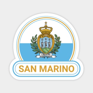 San Marino Country Badge - San Marino Flag Magnet