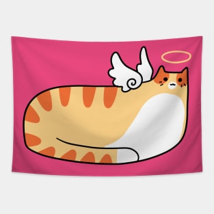 Chubby Angel Tabby Cat Tapestry