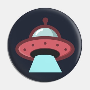 Cool Retro Red UFO Pin