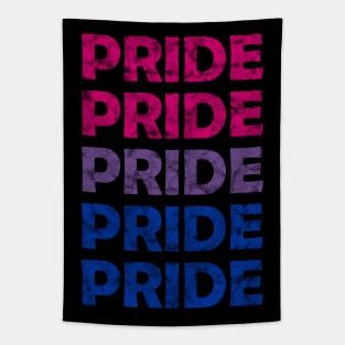 Bisexual Pride Flag Colors Repeating Text Design Tapestry