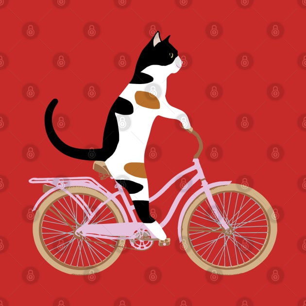 Cat on a Bicycle Funny by sketchpets