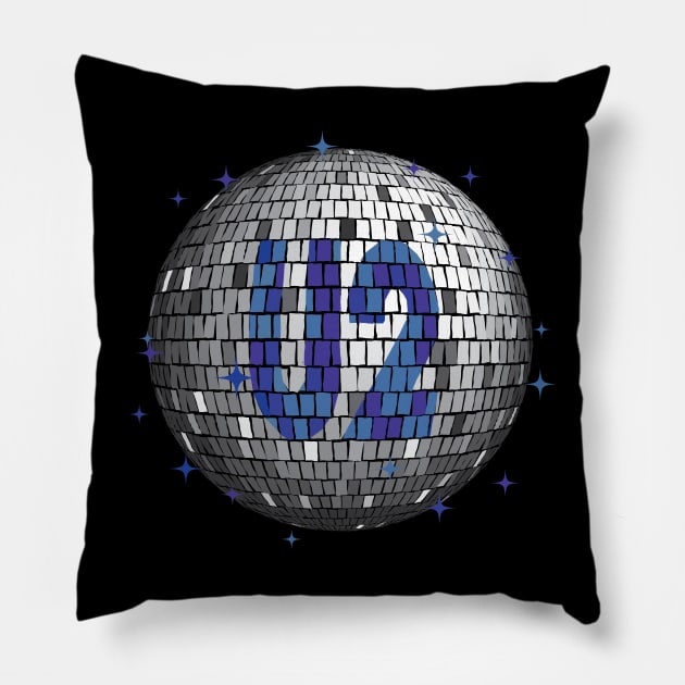 U2 Disco Ball | Blue Room Pillow by Rad Love