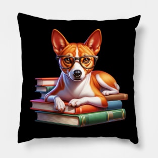 Basenji And Books Pillow