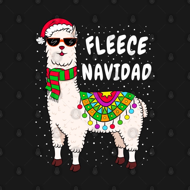 Spanish Christmas Gift Fleece Feliz Navidad Llama by silentsoularts