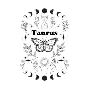 Taurus star sign aesthetic minimalist art design T-Shirt