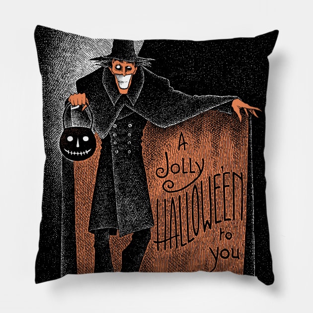 The Jolly Halloween Man Pillow by Haunted Nonsense