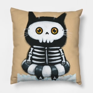 Spooky Beach Cat Pillow