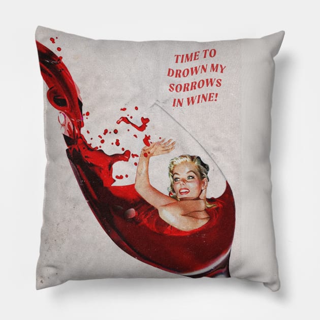 Wine Pillow by Winn Prints