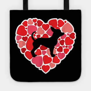 Chihuahua Dog Love Heart For Valentines Day Tote