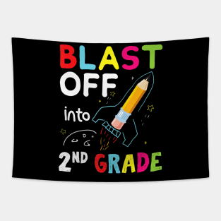 Blast Off Into 2nd Grade First Day of School Kids Tapestry