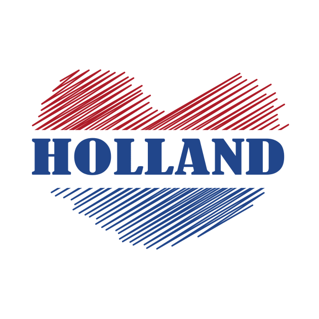 Netherlands Holland Heart Flag Design by Sanu Designs