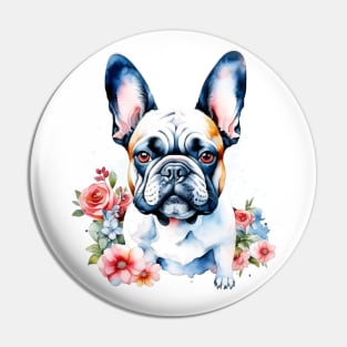 French Bulldog - Sweet Watercolor Dog Pin