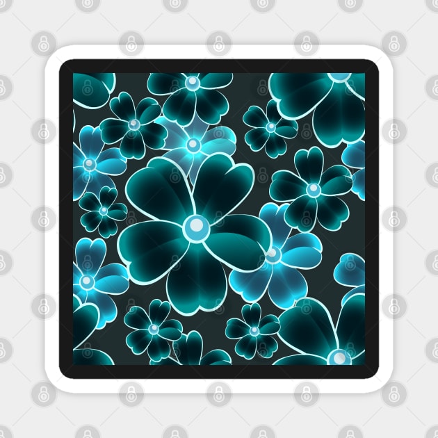 seamless color flower pattern Magnet by devaleta