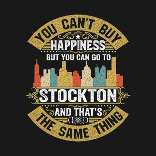 Stockton City California State USA Flag Native American T-Shirt